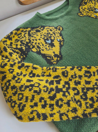 Leopard green sweater