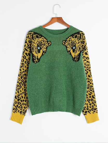 Leopard green sweater