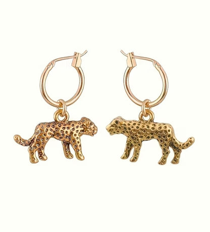 Leopard Dangling Earrings