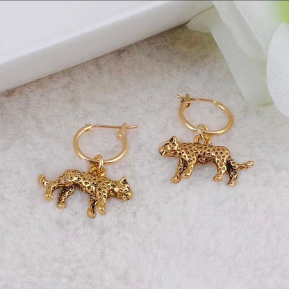 Leopard Dangling Earrings